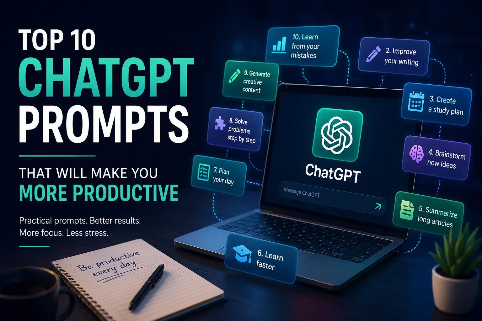 Top 10 ChatGPT Prompts That Will Make You More Productive