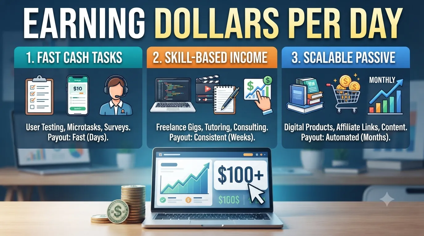 Earning Dollars Per Day: A Realistic, Actionable Guide to Online Income  | ArticlePaid