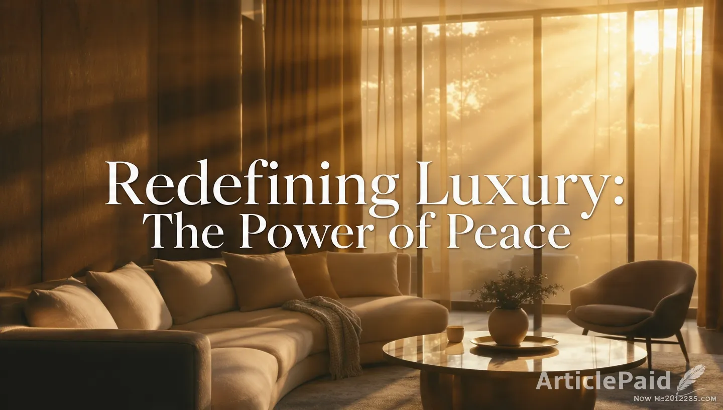 Redefining Luxury: The Power of Peace in A Loud World  | ArticlePaid
