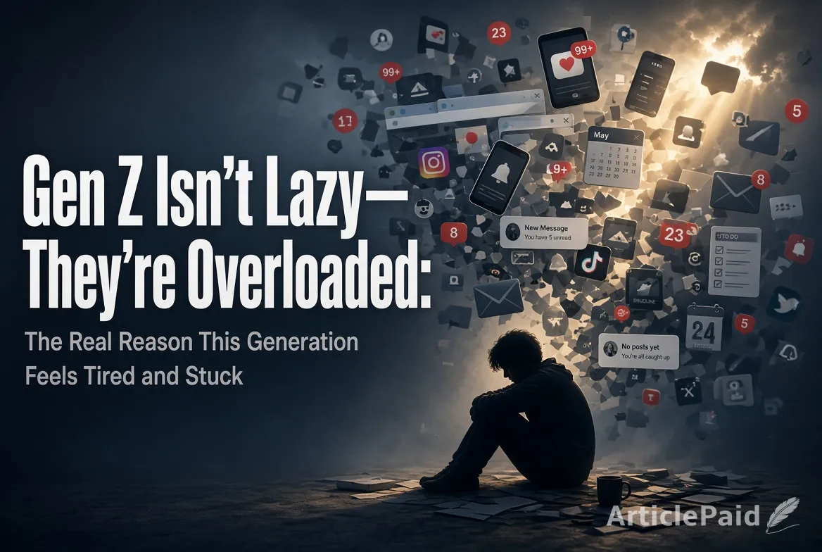 Gen Z Isn’t Lazy—They’re Overloaded: The Real Reason This Generation Feels Tired  | ArticlePaid