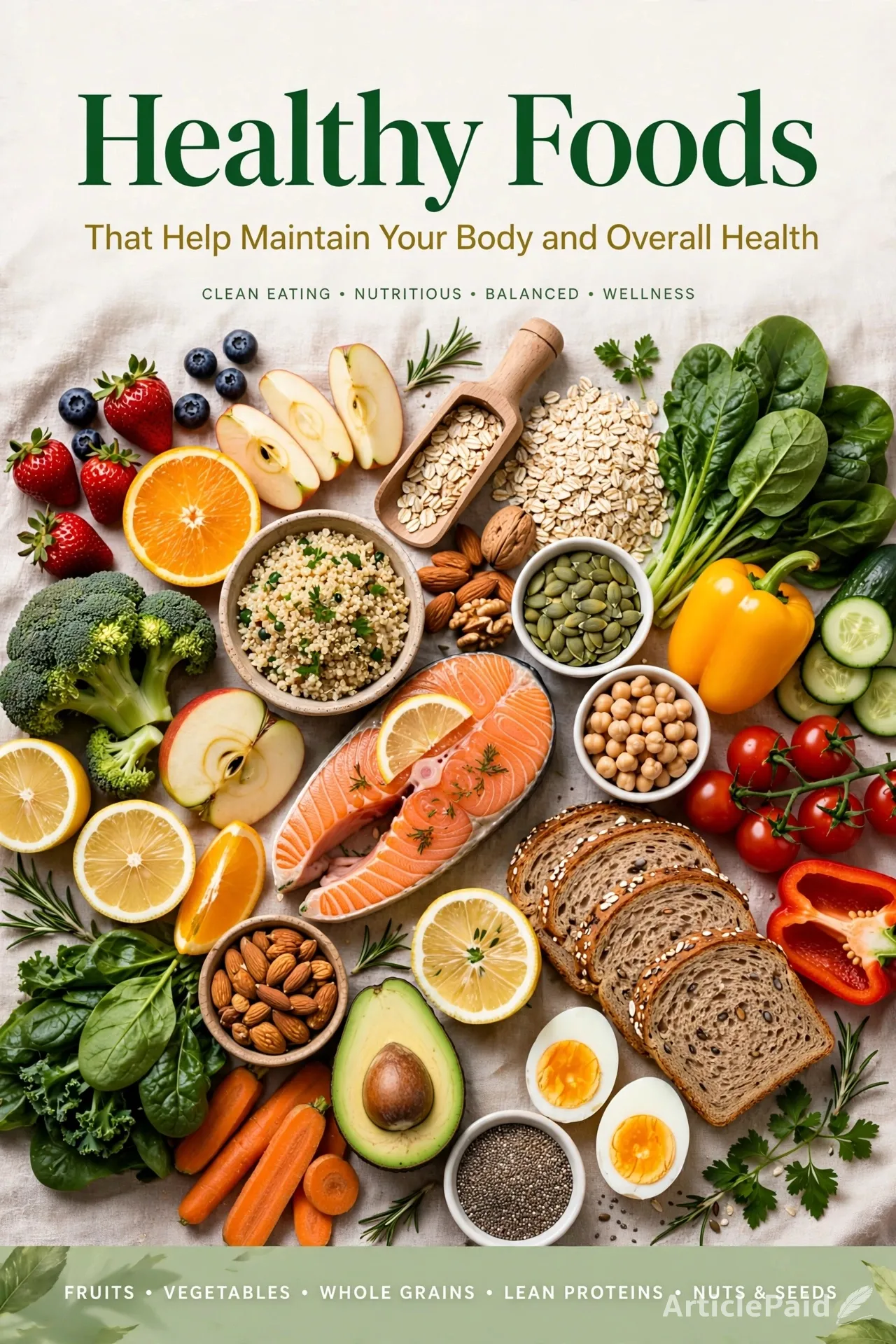 Healthy Foods That Help Maintain Your Body and Overall Health  | ArticlePaid