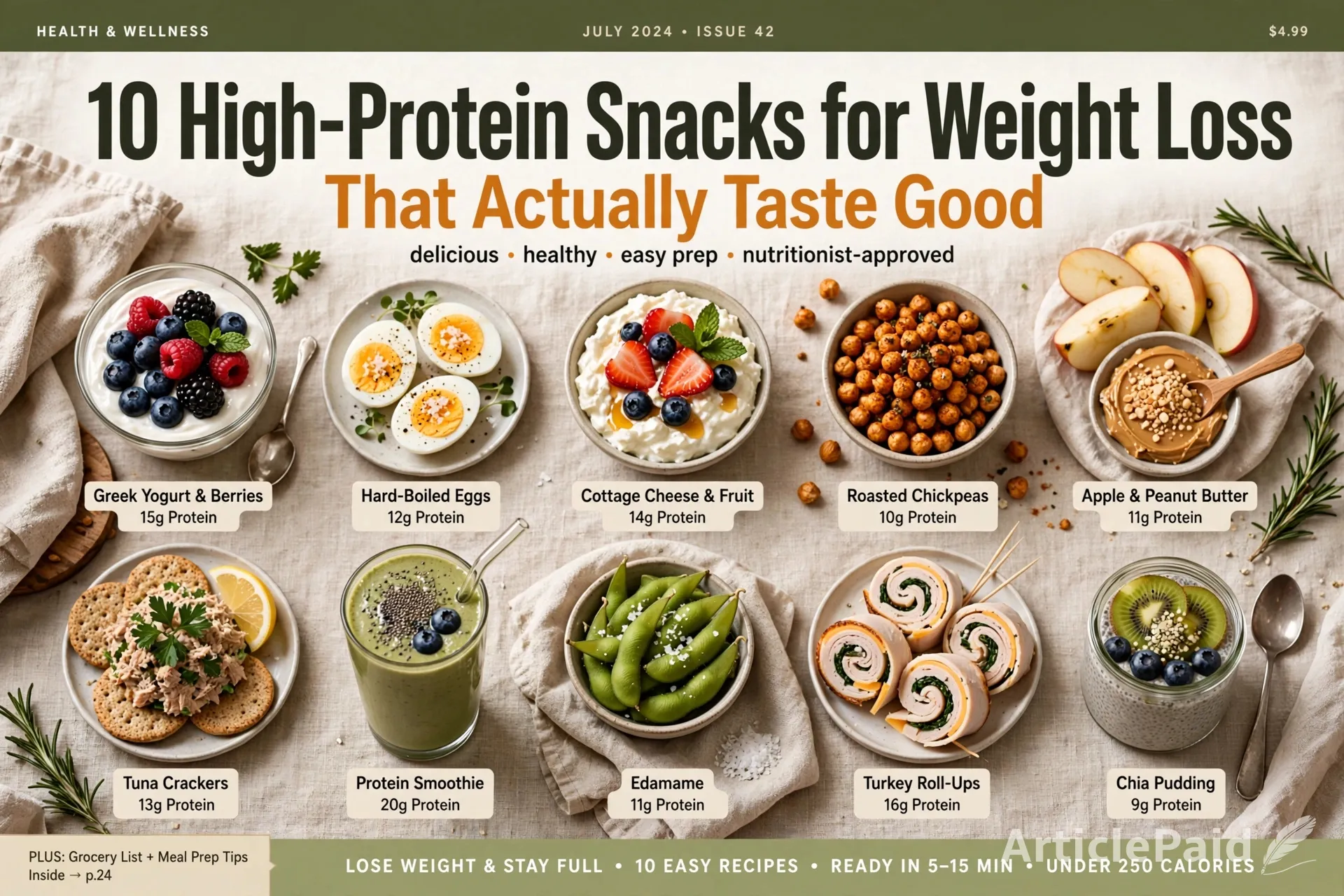 10 High-Protein Snacks for Weight Loss That Taste Delicious