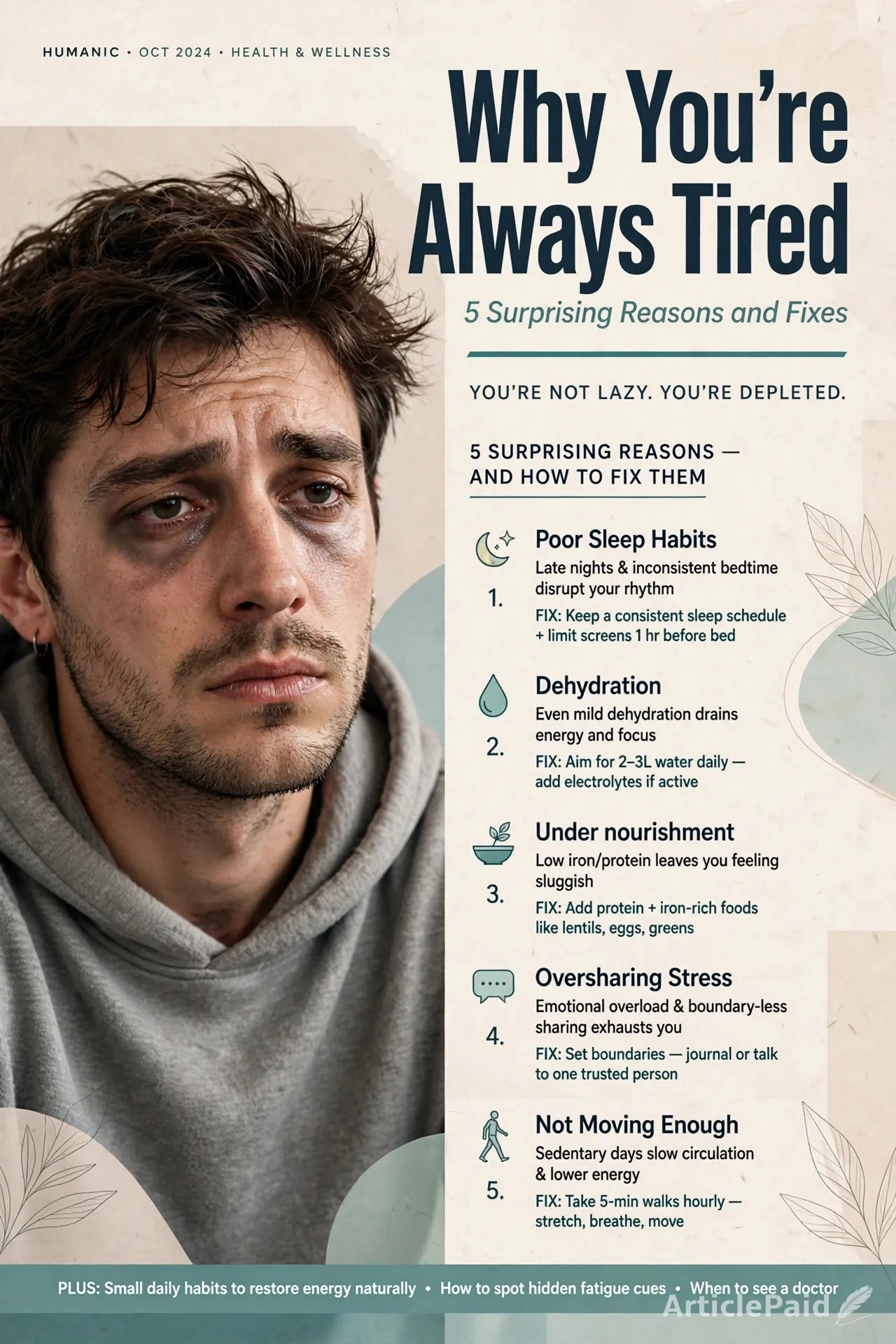 Why You’re Always Tired: 5 Surprising Reasons and Fixes
