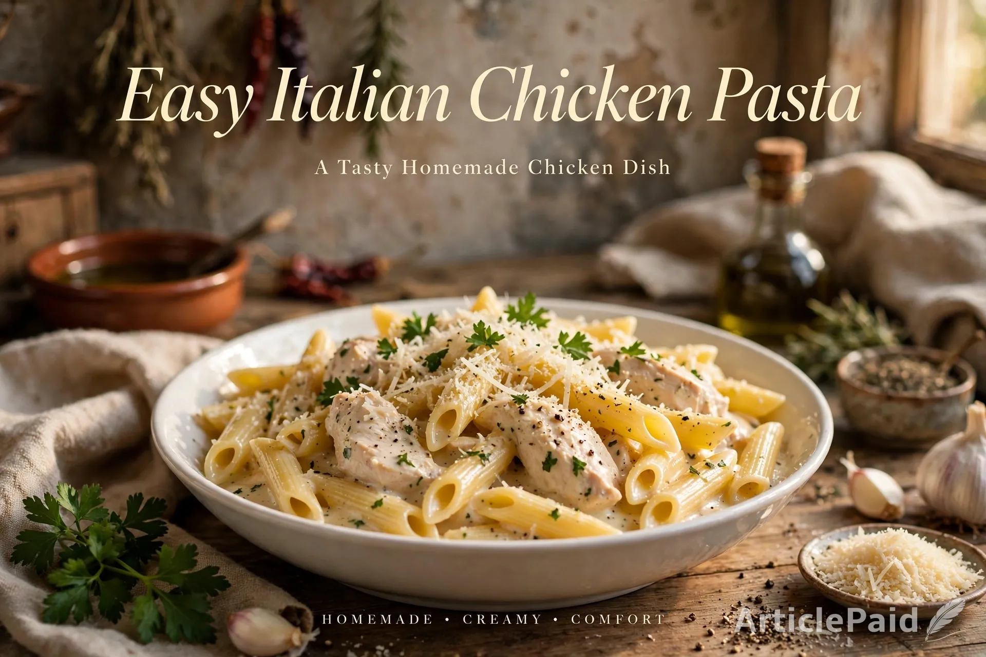 Easy Italian Chicken Pasta: A Tasty Homemade Chicken Dish