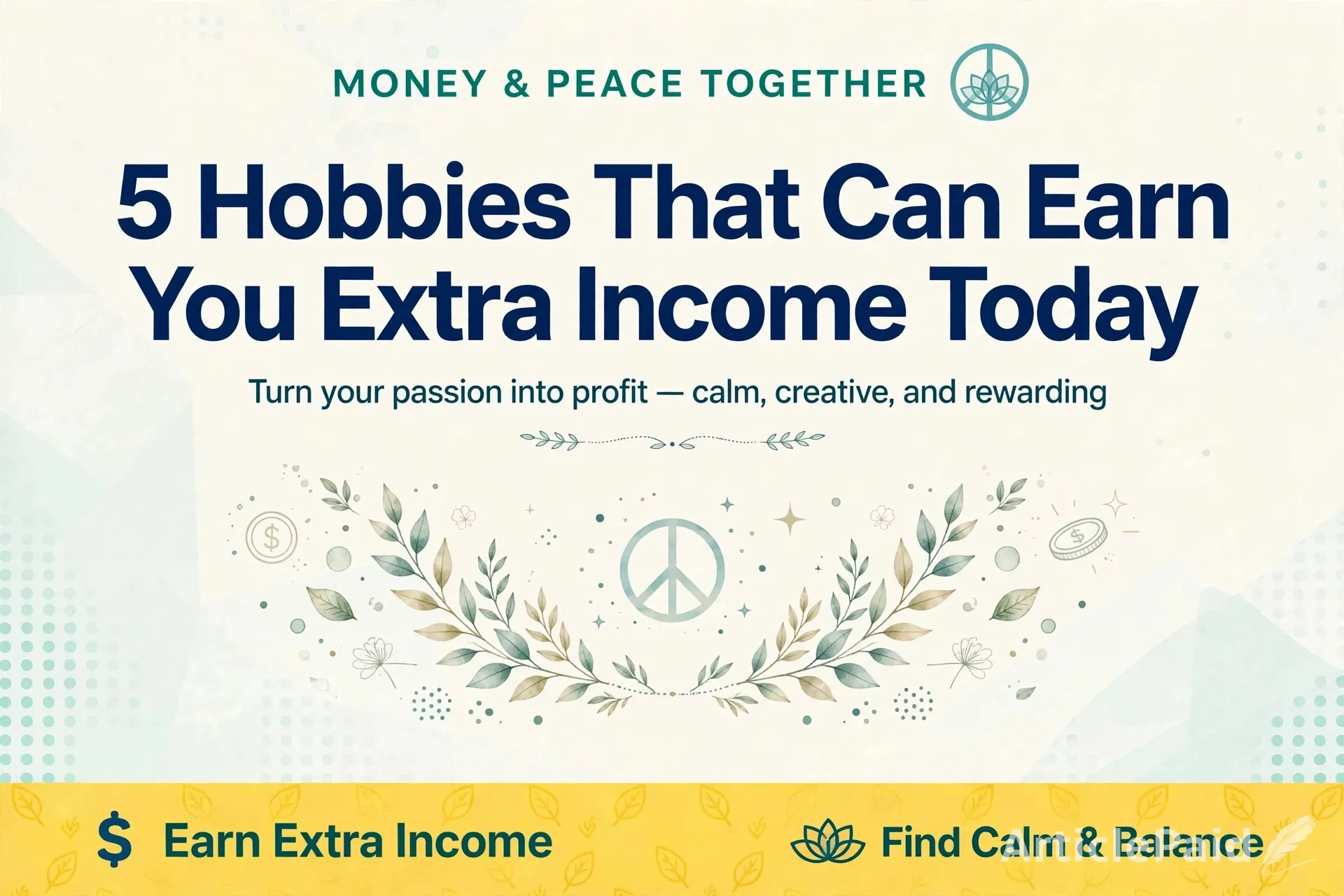 Money and Peace Together: 5 Hobbies That Can Earn You Extra Income Today