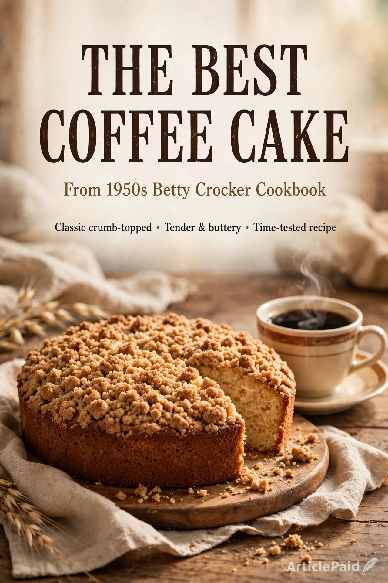 The Best Coffee Cake I've Ever Made comes from a 1950s Betty Crocker cookbook
