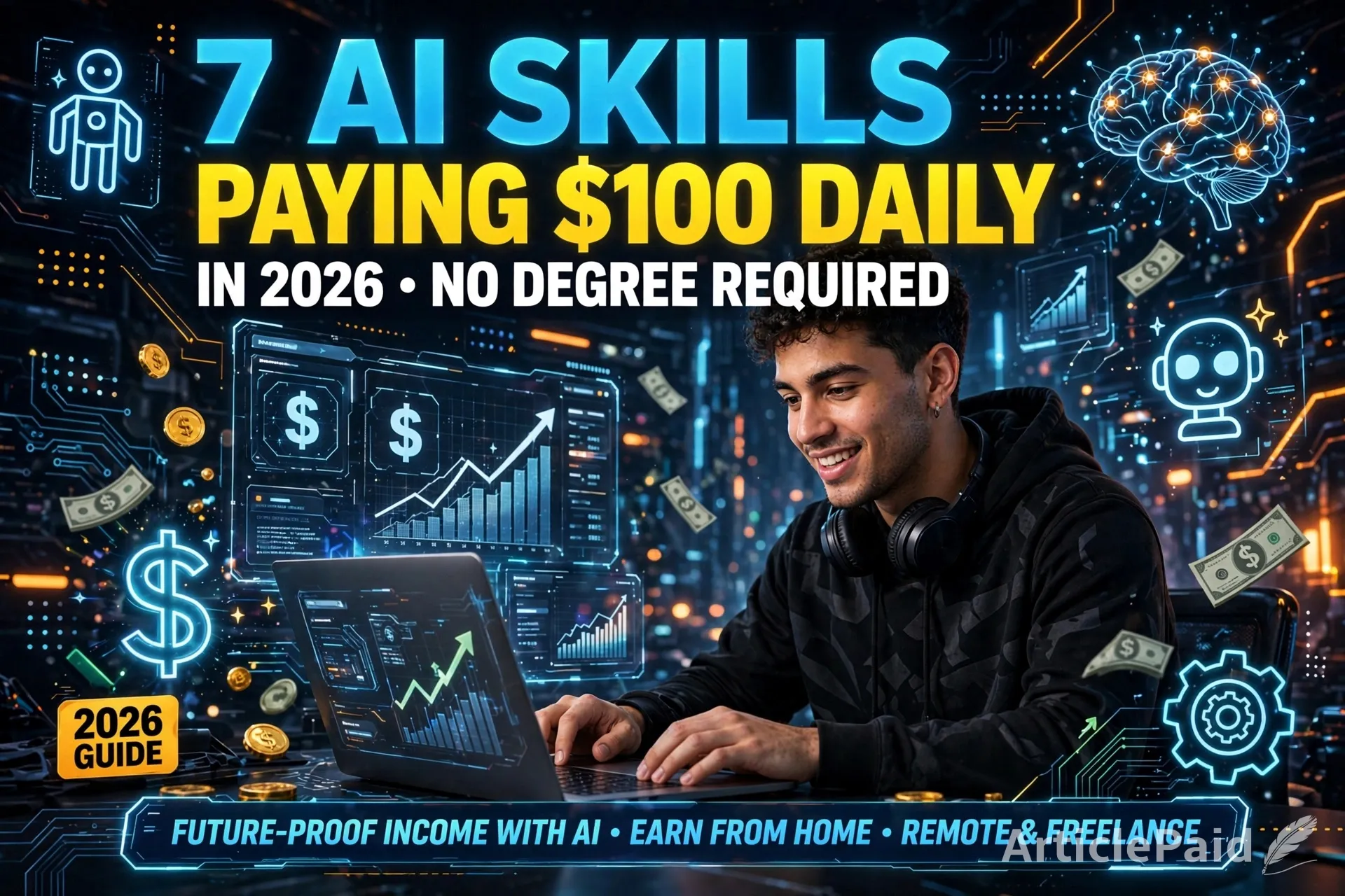 7 AI Skills Paying $100 Daily In 2026 (No Degree Required)