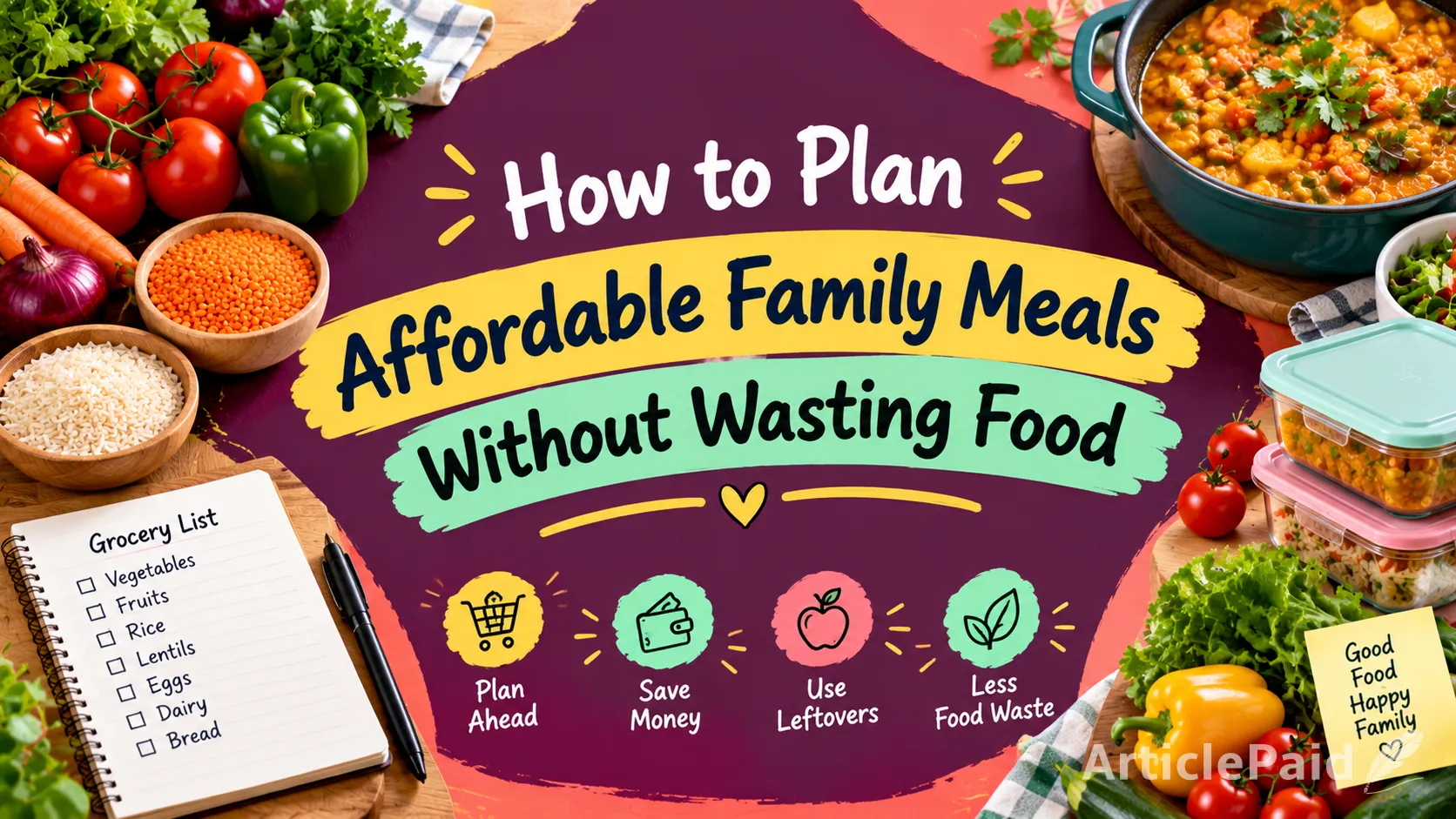 How to Plan Affordable Family Meals Without Wasting Food