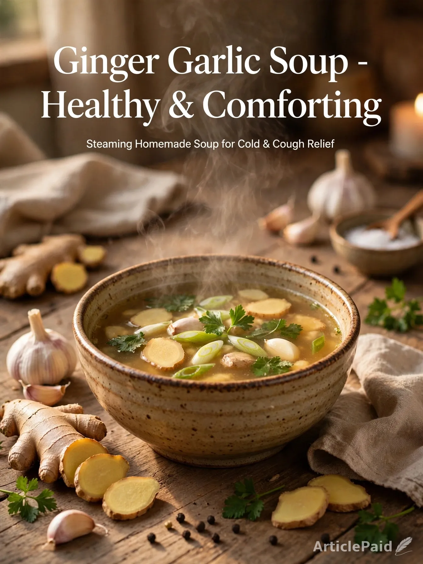 Healthy  soup for cold& cough- comforting Ginger Garlic soup