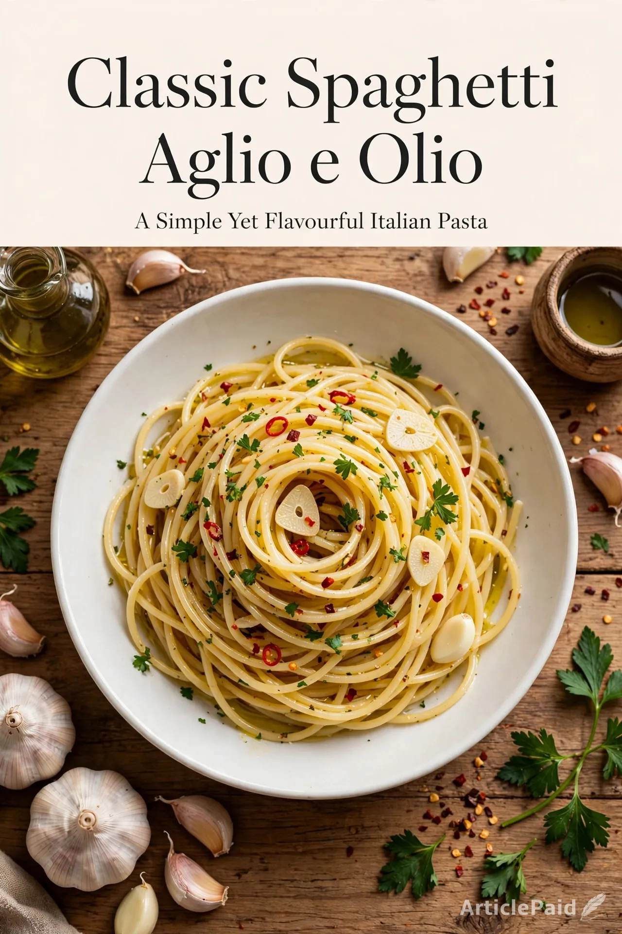 Classic Spaghetti Aglio e Olio – A Simple Yet Flavourful Italian Pasta