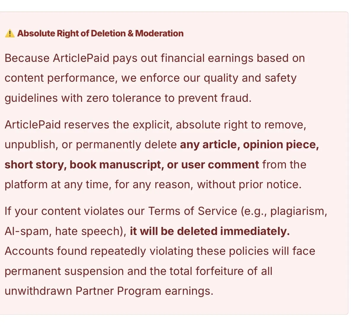 As many users ask about the policy without reading the full ...