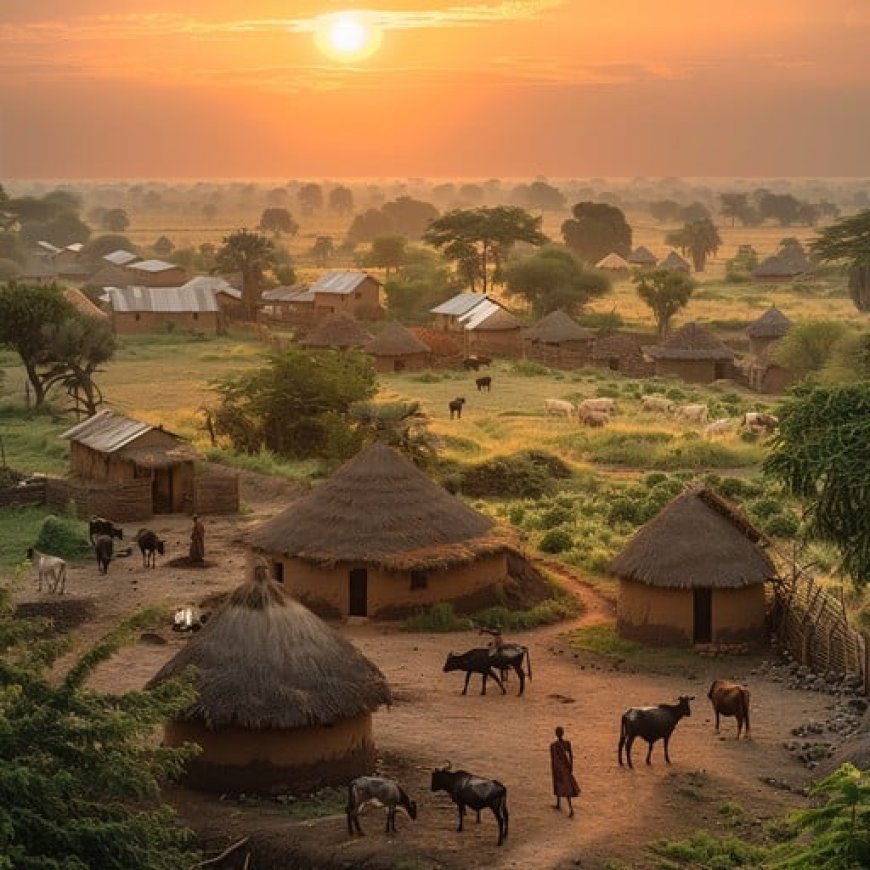 The Morning of Village Life and natural beauty environment of  village