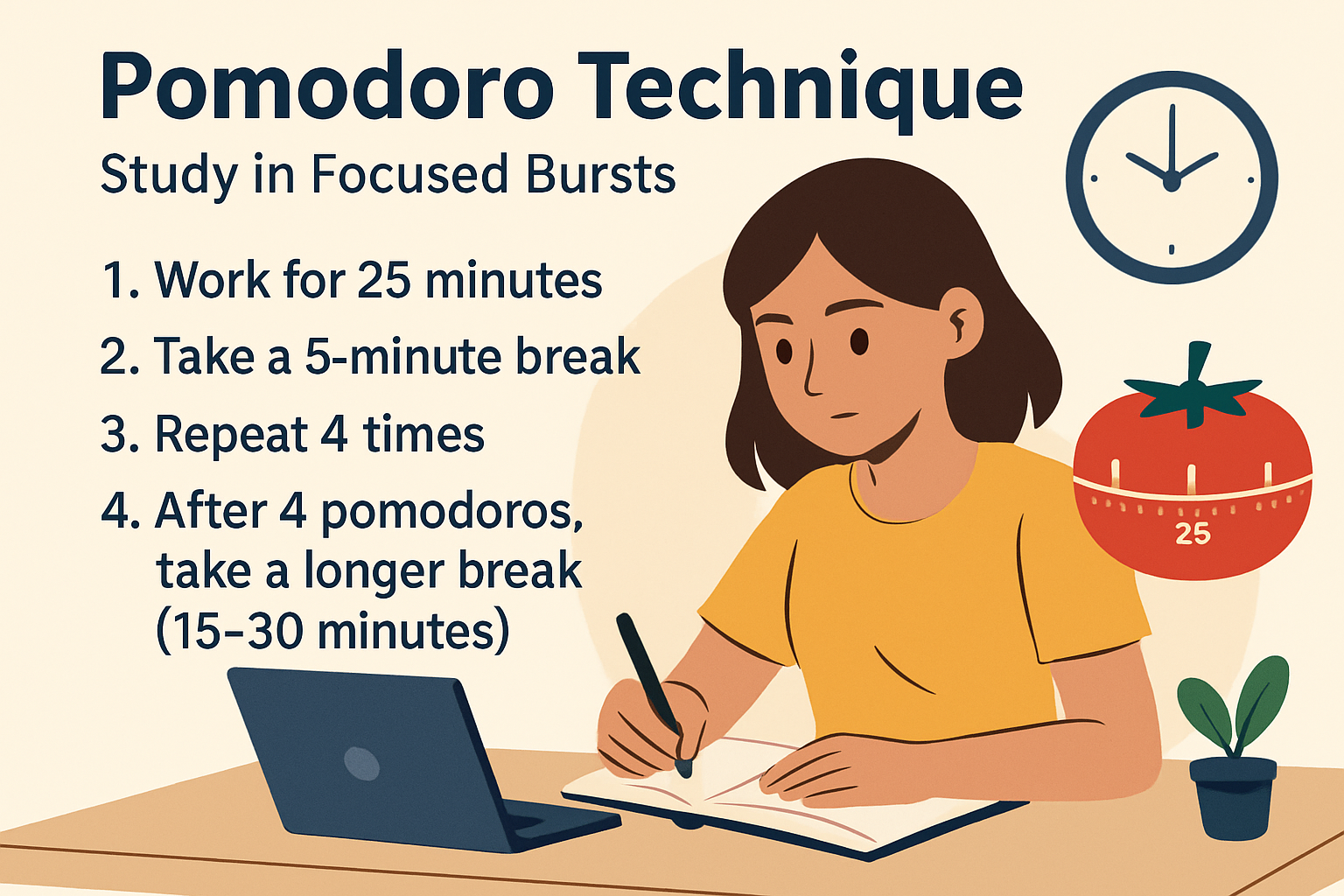 Pomodoro Techniques : Studying in Focused  Bursts