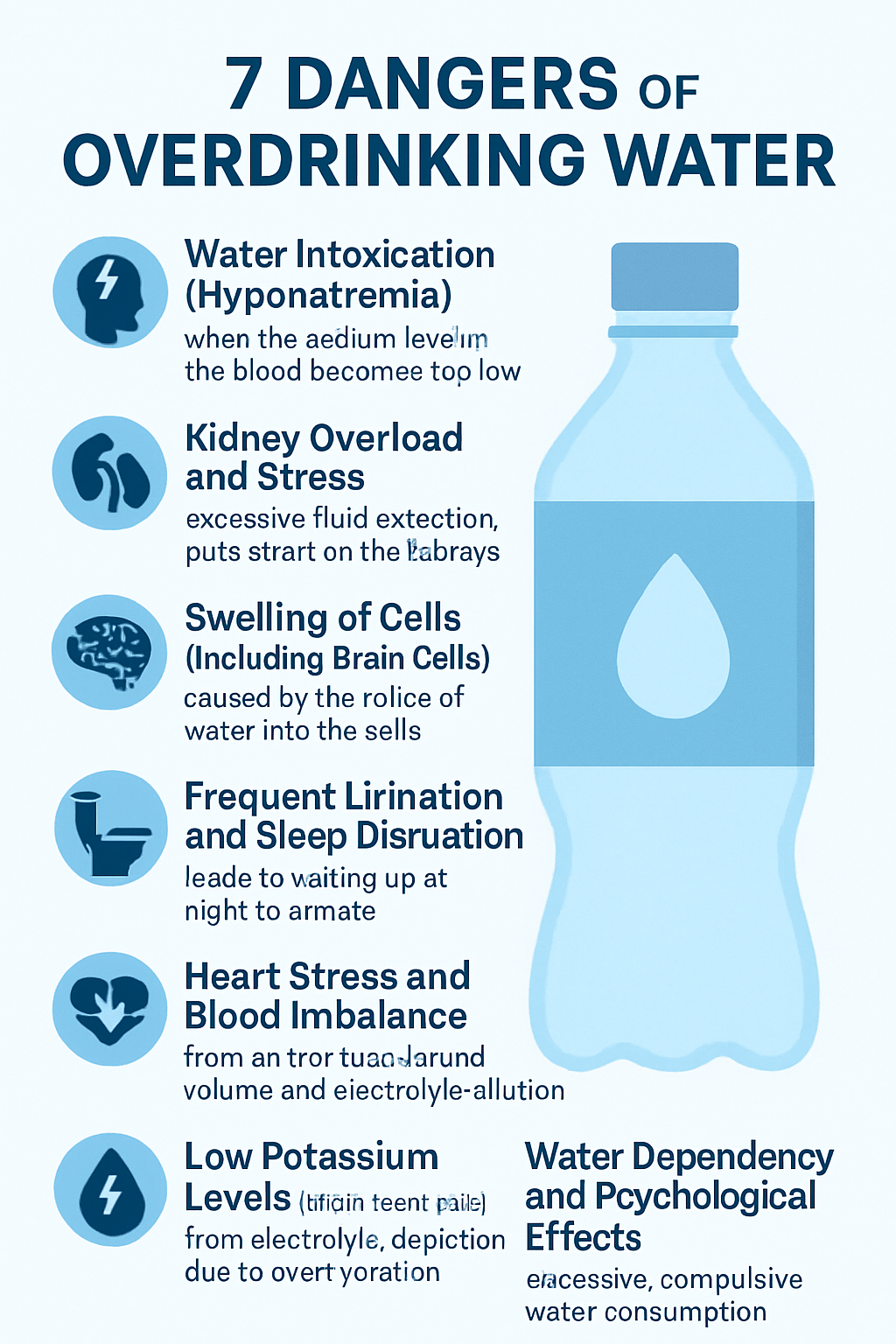 Top 7 Dangerous Effects of Overdrinking Water for health.