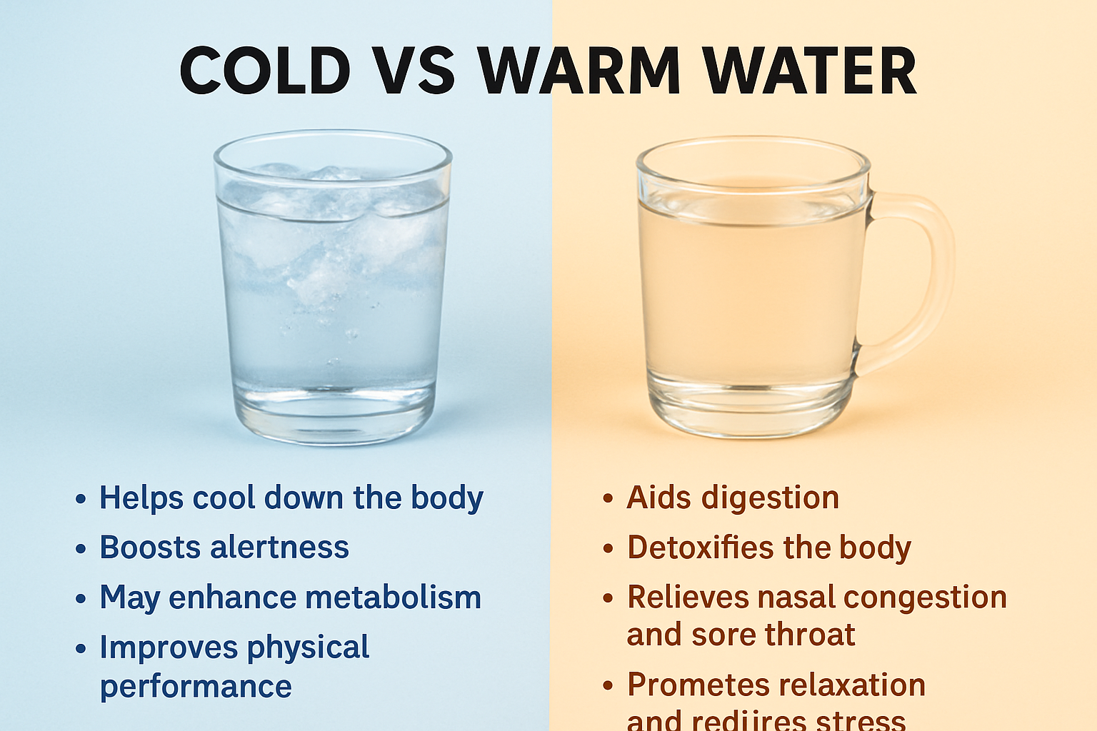 Which kind of water is better for your health, cold or warm?