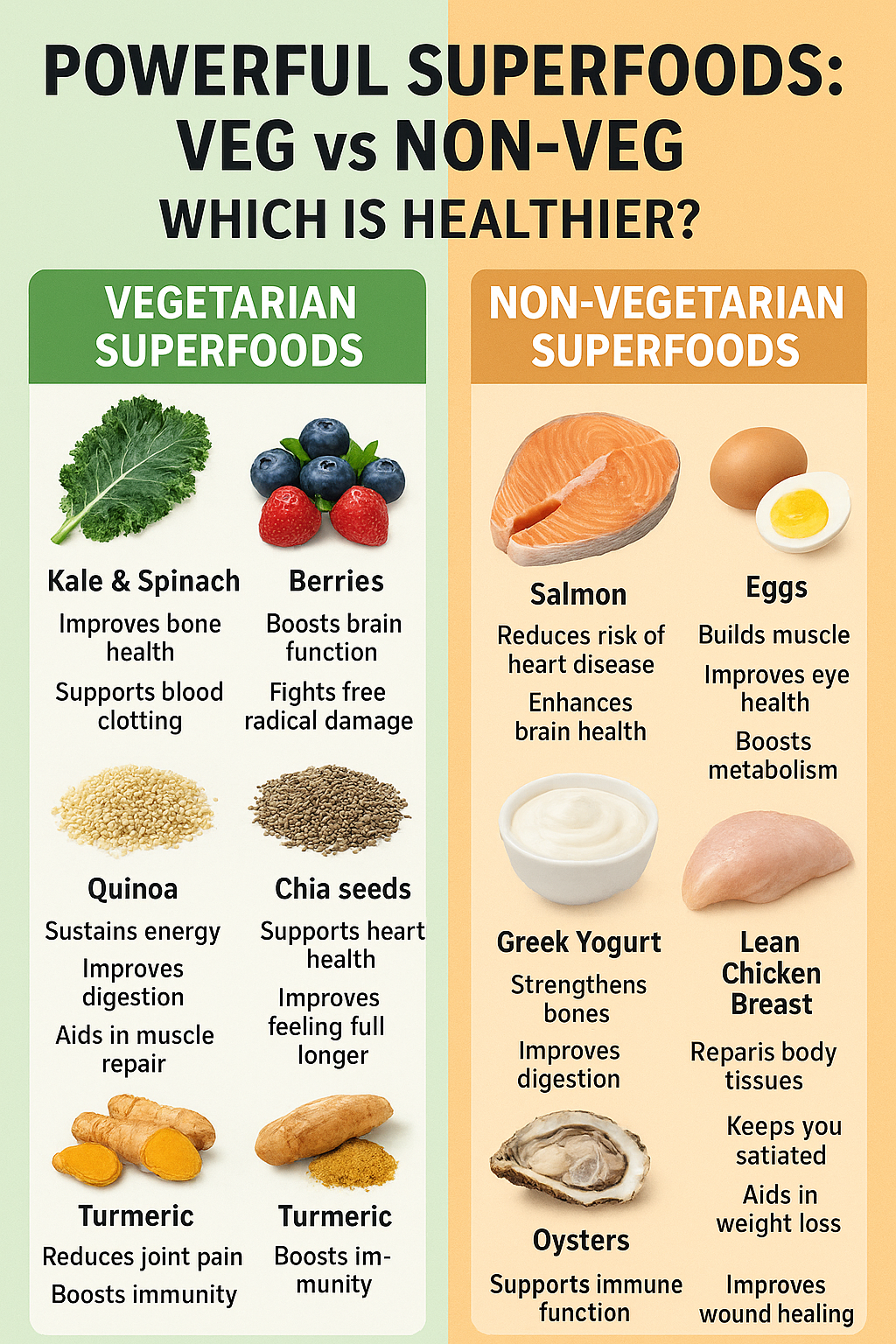 Powerful Superfoods: Veggies vs. Non-Vegetarians: Which One?