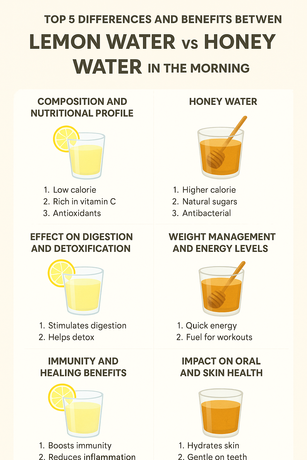 The Top 5 Benefits of honey water vs lemon water, morning.